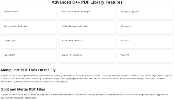 Aspose-PDF-for-C++-features