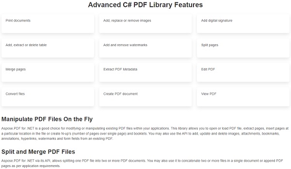 Aspose-PDF-for-NET-Library-Features