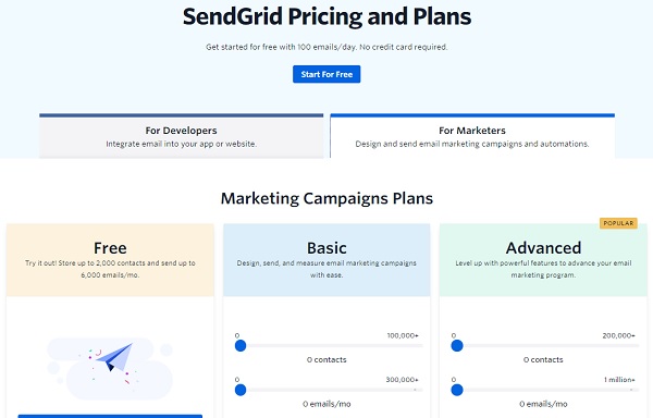 SendGrid-for-Marketers-plans