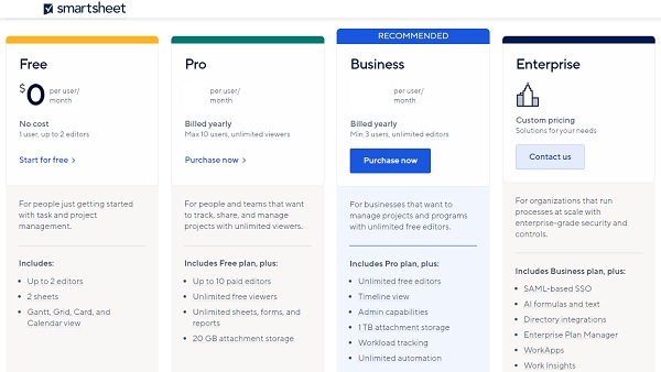 Smartsheet-plans