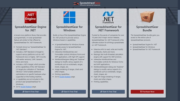 SpreadsheetGear-products