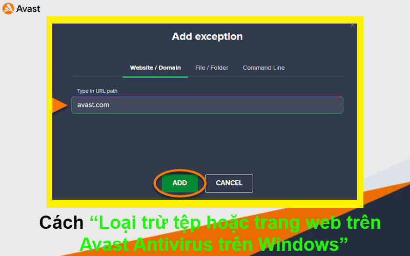 Cách Loại trừ tệp hoặc trang web trên Avast Antivirus trên Windows