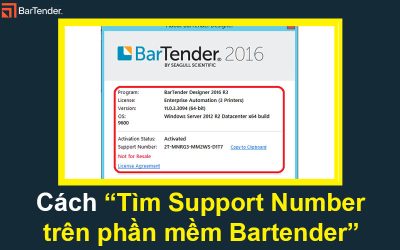 Cách tìm Support Number trên phần mềm Bartender