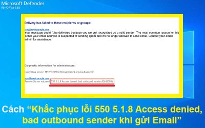 Khắc phục lỗi 550 5.1.8 Access denied, bad outbound sender khi gửi Email