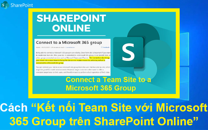 Cách kết nối Team Site với Microsoft 365 Group trên SharePoint Online
